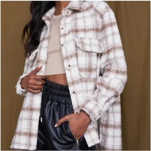 12th Tribe Hotel California Beige Plaid Jacket